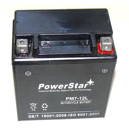 Powerstar PowerStar PM7-12L-16 AGM YTX7L-BS Battery for Honda NX125 NX250 CMX250C Rebel CB600F CB250 Nighthawk PM7-12L-16